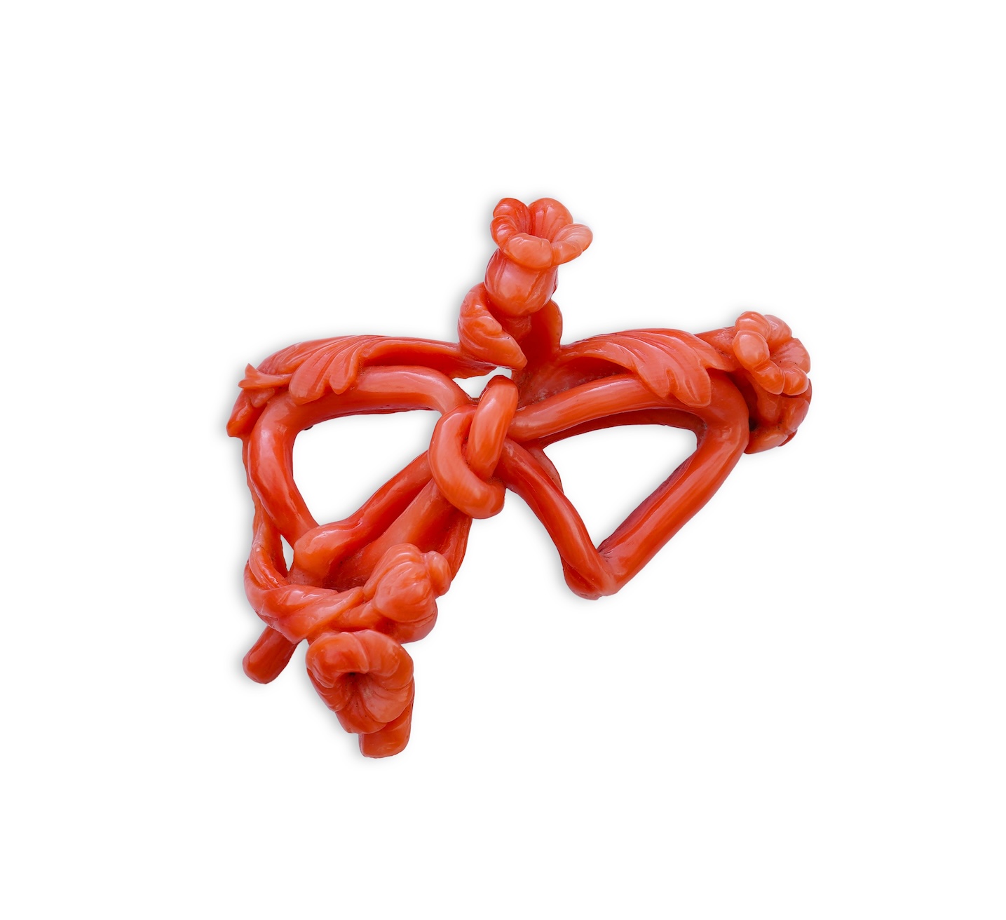 A coral brooch, late 19th century